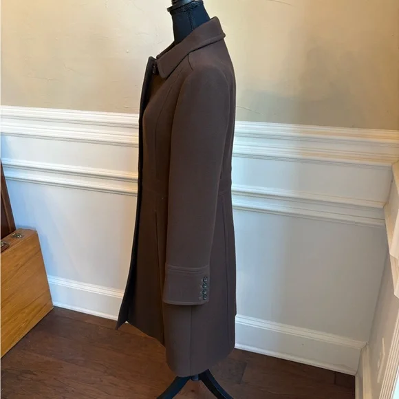 J. Crew Brown Lady day Coat with Blue Lining - Picture 6 of 8